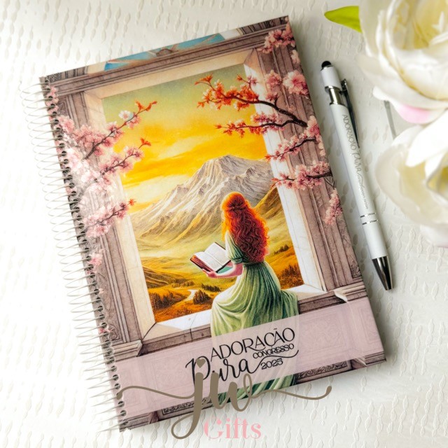 Caderno de Anotações Congresso 2025 "Adoração Pura" | Modelo Red hair